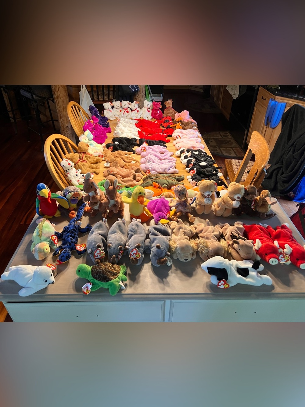 Selling a lot of beanie babies (95) more than half from 1993 with PVC pellets.